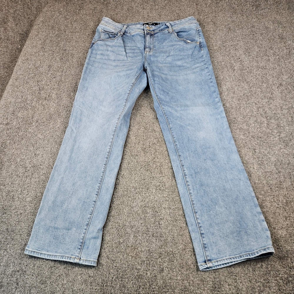 Hudson Los Angeles Womens 12 Light Wash Straight Leg Flap Pocket Jeans Blue